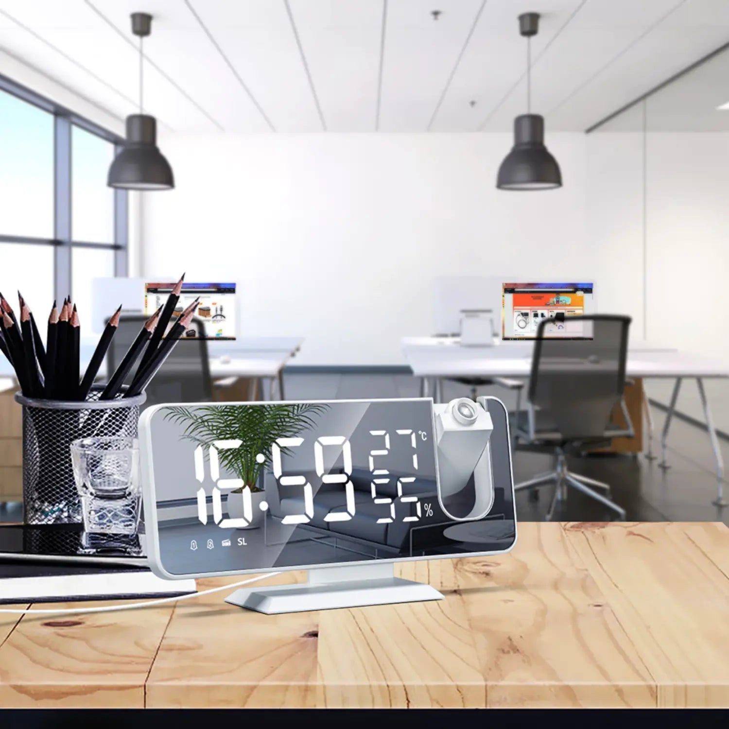 Digitale Projektionsuhr mit LED-Display & FM-Radio Zorenza