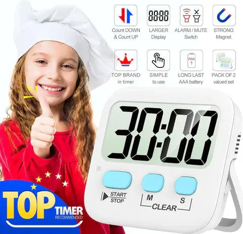 Digitaler Küchentimer mit großem Display – 2er-Set Zorenza