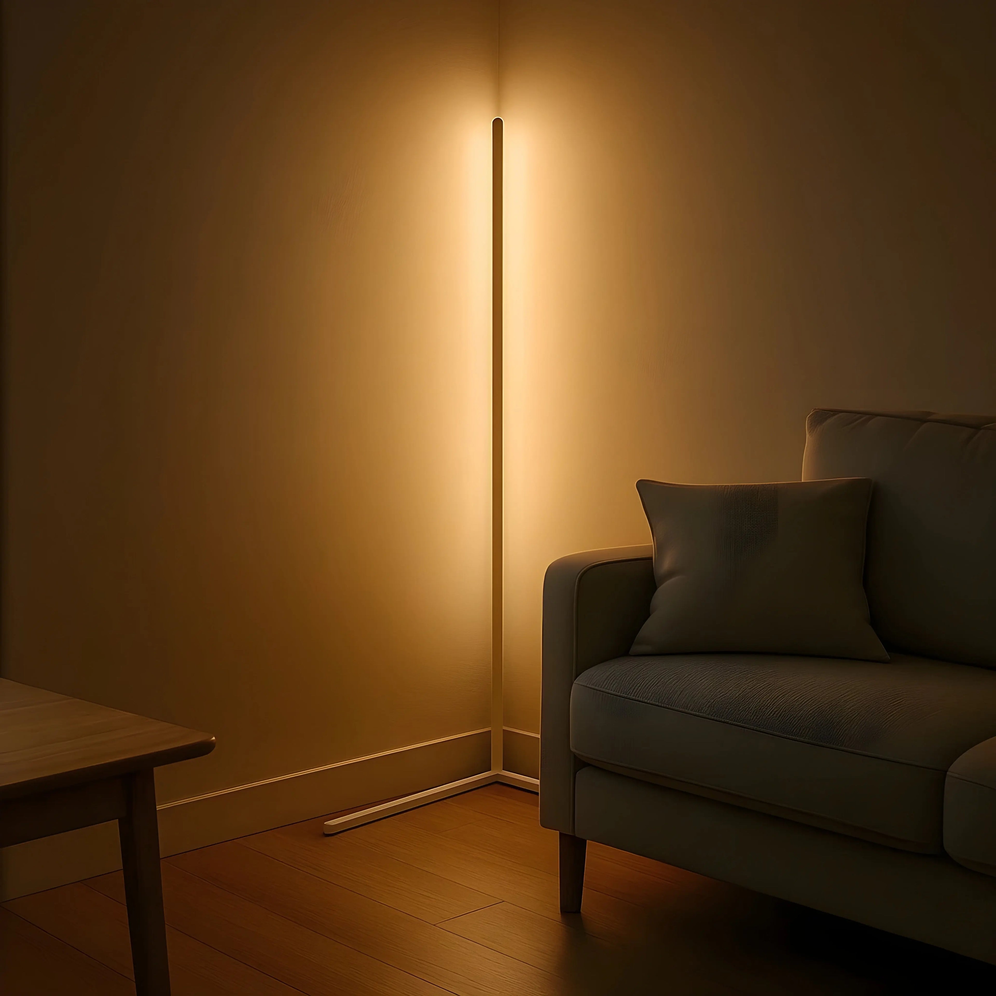 Dimmbare LED-Eck-Stehlampe mit Fernbedienung Zorenza