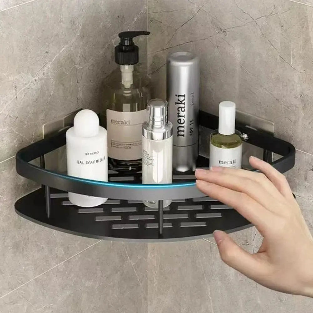 Eck-Duschregal – Bohrloses Aluminium-Wandregal für Bad & Dusche Zorenza