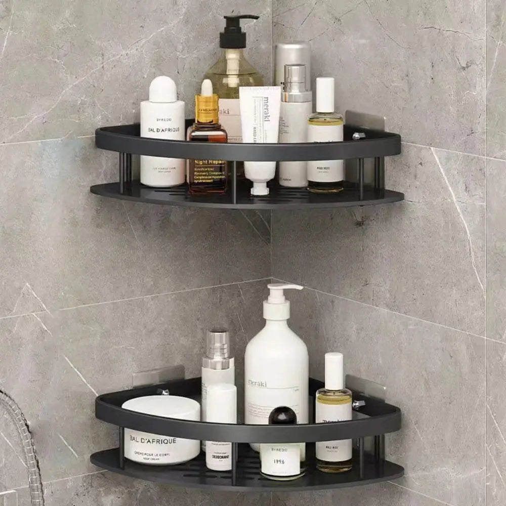 Eck-Duschregal – Bohrloses Aluminium-Wandregal für Bad & Dusche Zorenza
