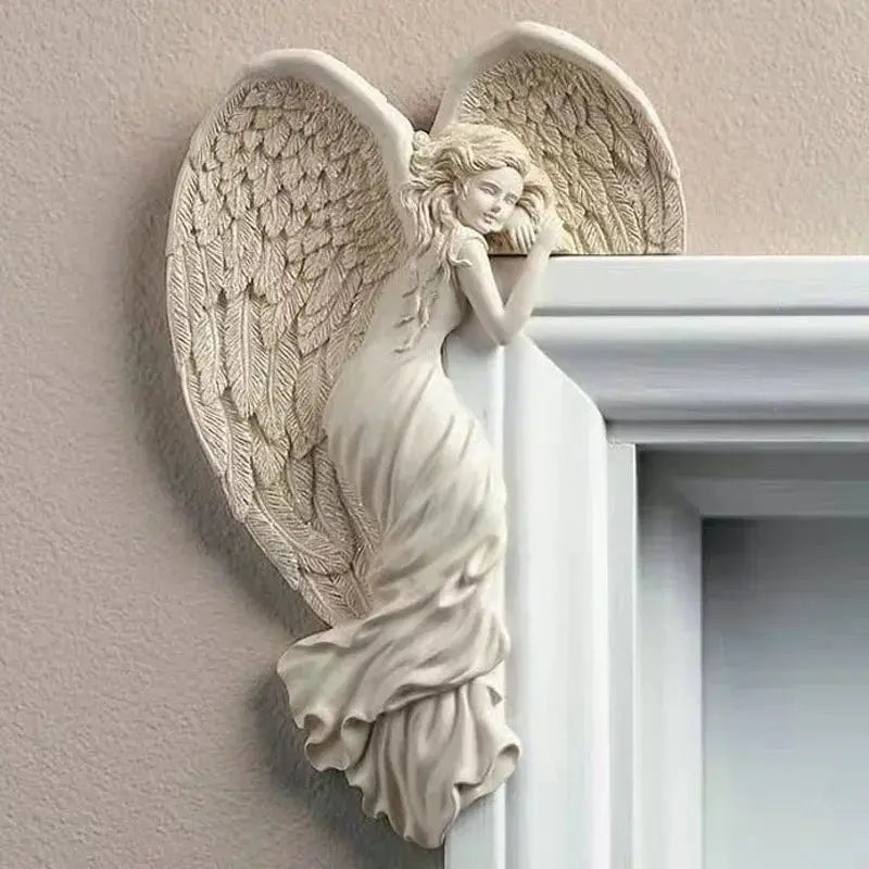 Corner wall decoration with angel wings made of synthetic resin, space ...