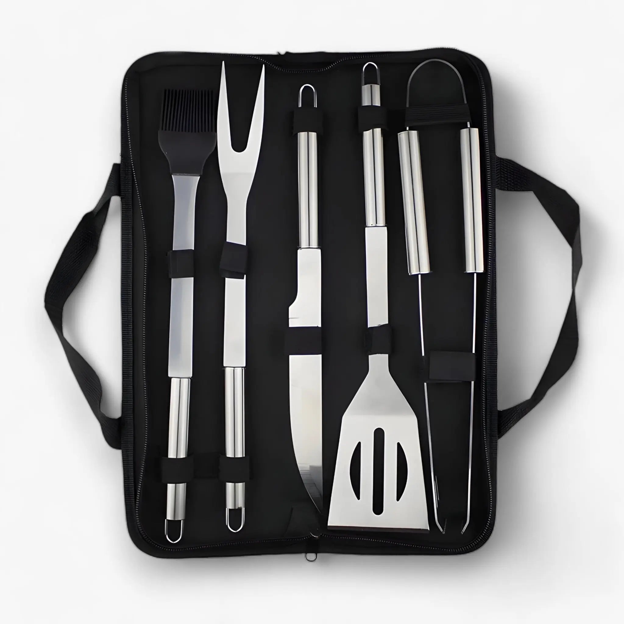 Edelstahl-Grillbesteck-Set mit Tragetasche – 3-teilig oder 5-teilig Zorenza