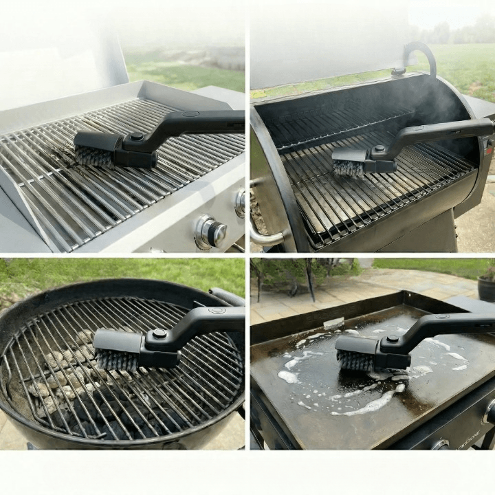 Elektrische Grillbürste mit Drehkopf — Sicher, kabellos & in Sekunden sauber Zorenza