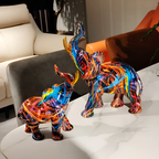 Elefantenstatue abstrakt mehrfarbig – Kunstwerk Harzcm -    Zorenza