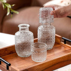 Karaffe mit Glas Set – Nachttisch Wasserkaraffe mit Deckel -    Zorenza
