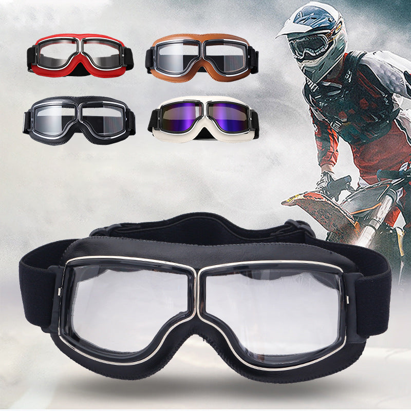 Motorradbrille Vintage mit einstellbarem Band -    Zorenza
