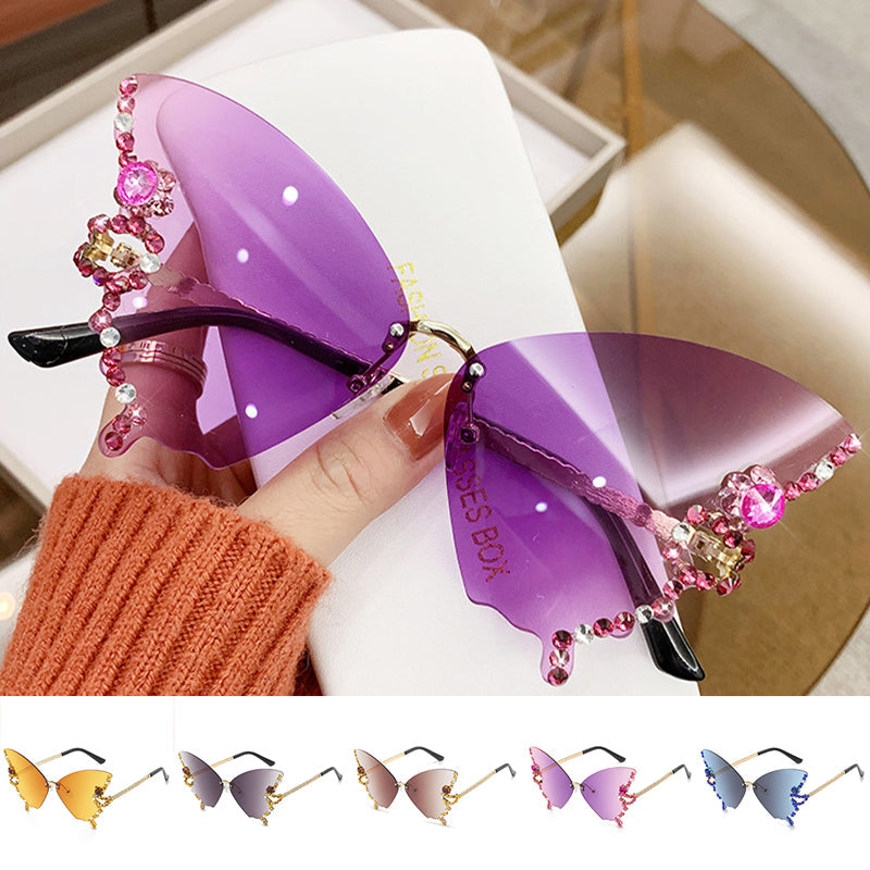 Sonnenbrille Schmetterling mit Kristallverzierung -    Zorenza