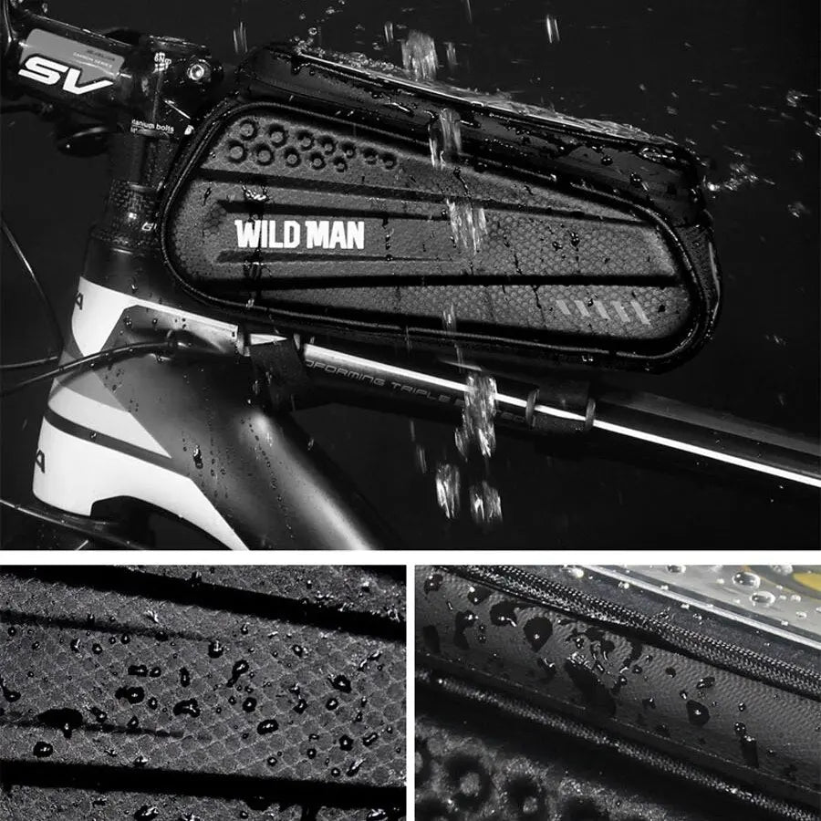 Fahrrad-Rahmentasche mit Handy-Fenster – Wasserdichtes Hardcase Zorenza