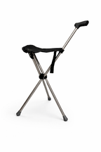 Gehstock mit Sitzfunktion – 2-in-1 faltbar aus Edelstahl -    Zorenza