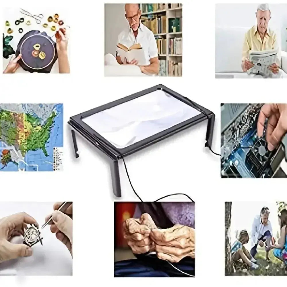 Faltbare Tischlupe mit LED-Licht – Freihändig Lesen Zorenza