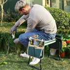 Faltbare Garten-Kniebank mit Sitzfunktion und Werkzeugtasche Zorenza