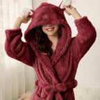 Flanell-Bademantel mit Kapuze und Hasenohren Zorenza