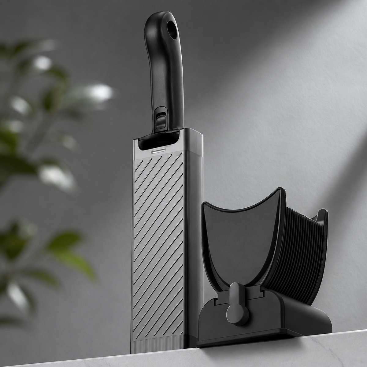 Meat slicer set with comb blades