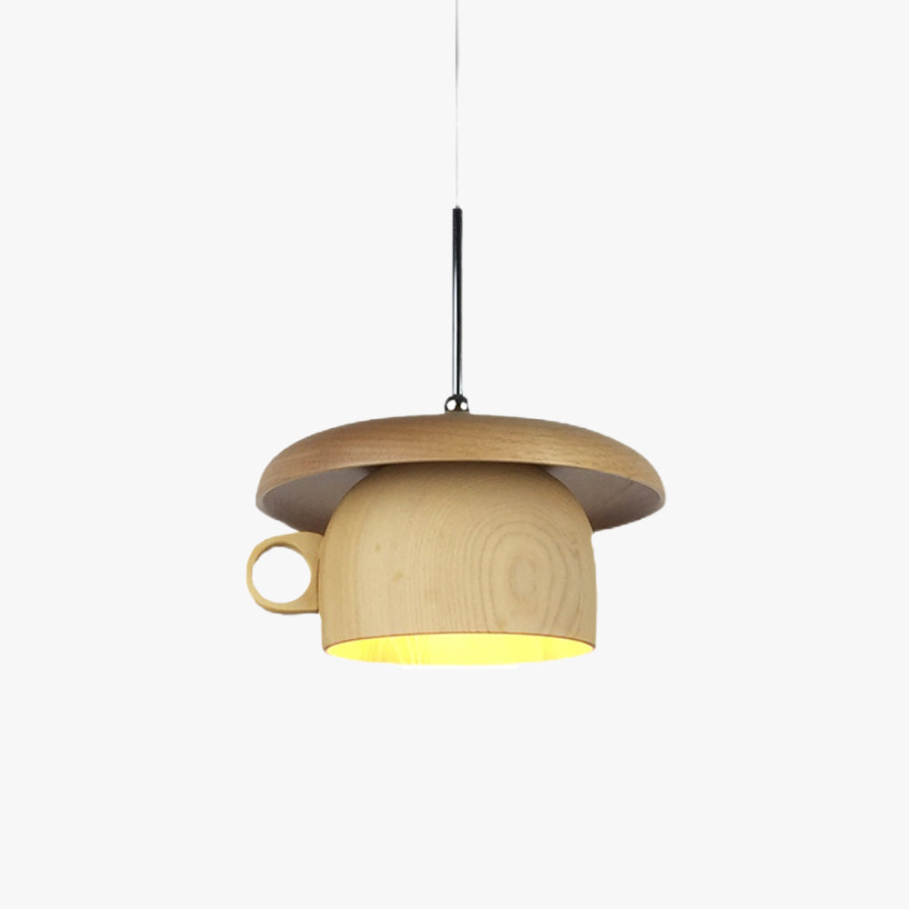 Pendelleuchte Holz Teetassenform – Natürliche Holzmaserung -    Zorenza