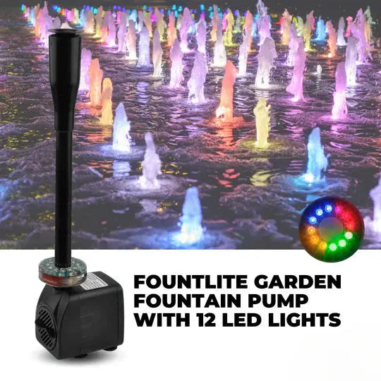 Gartenbrunnen-Pumpe – 12 LEDs für Teiche & Wasserspiele Zorenza