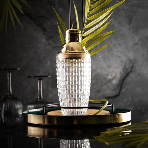 Cocktailshaker mit Kristallglas und Edelstahl-Oberteil -    Zorenza