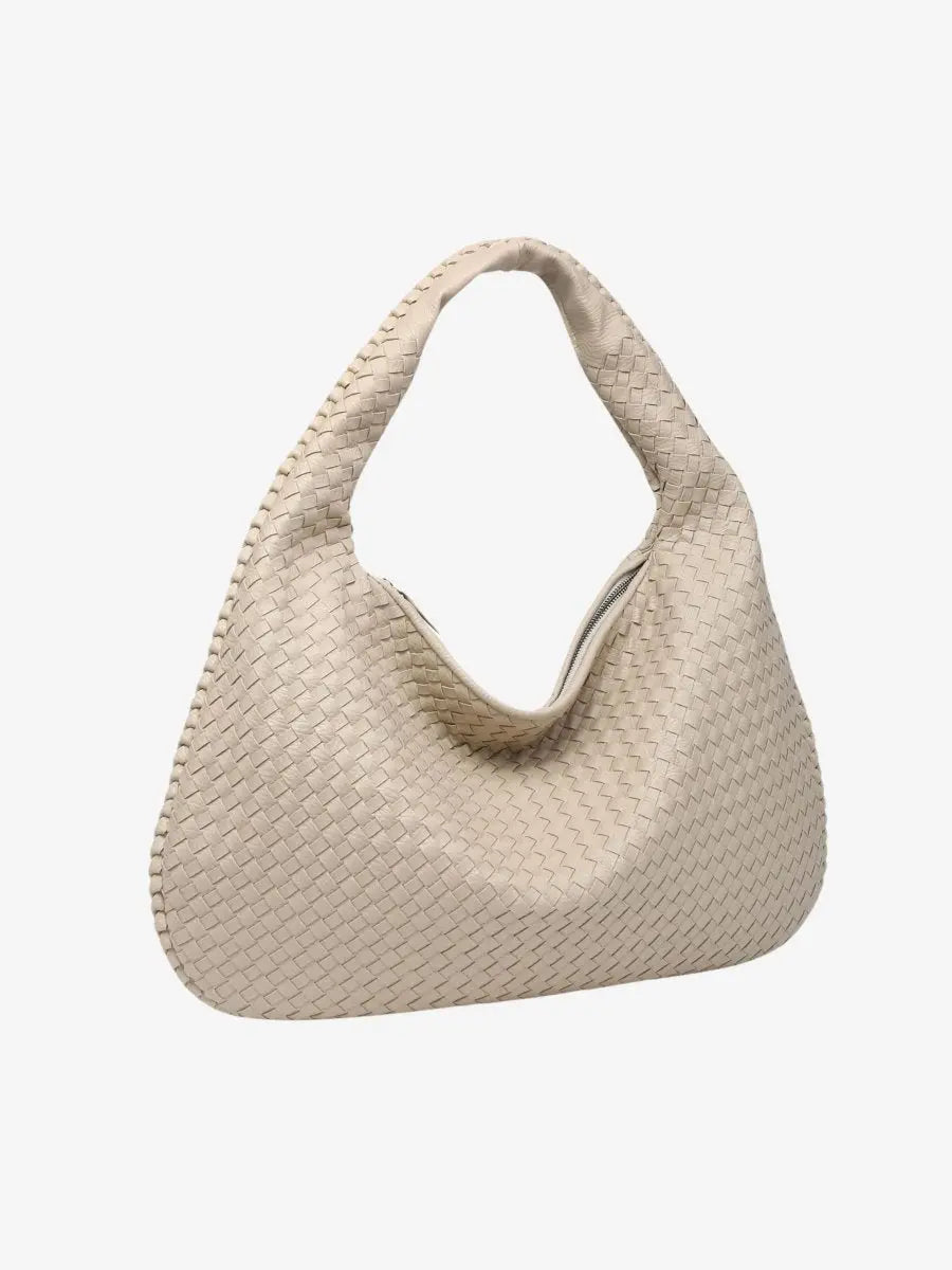 Geflochtene Leder-Hobo-Bag mit Reißverschluss Zorenza