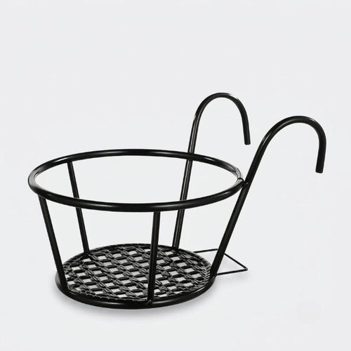 Balkon-Topfhalter mit Haken – 3er-Set, Schwarz, ohne Bohren, wetterfest -    Zorenza