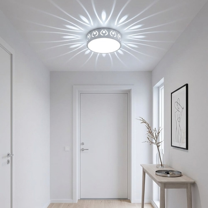 LED-Deckenleuchte Ø 28 cm — Warm- & Kaltweiß, Sternenmuster für Flur & Eingang -    Zorenza