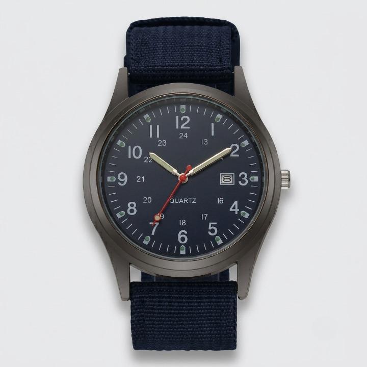 Militäruhr Quarz mit Canvasarmband und Leuchtzeigern -    Zorenza