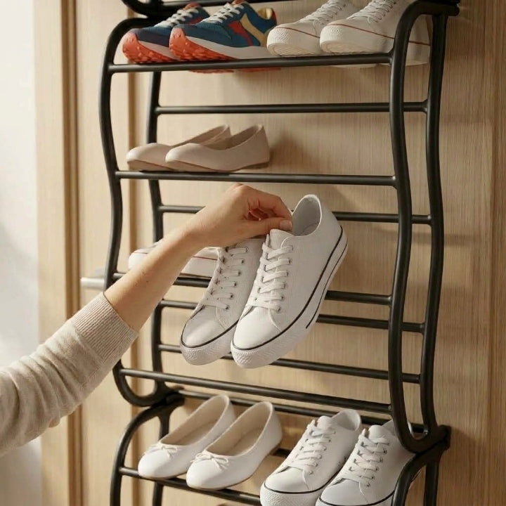 Türhängeregal für Schuhe ohne Bohren – bis zu 36 Paar, 3 Größen -    Zorenza