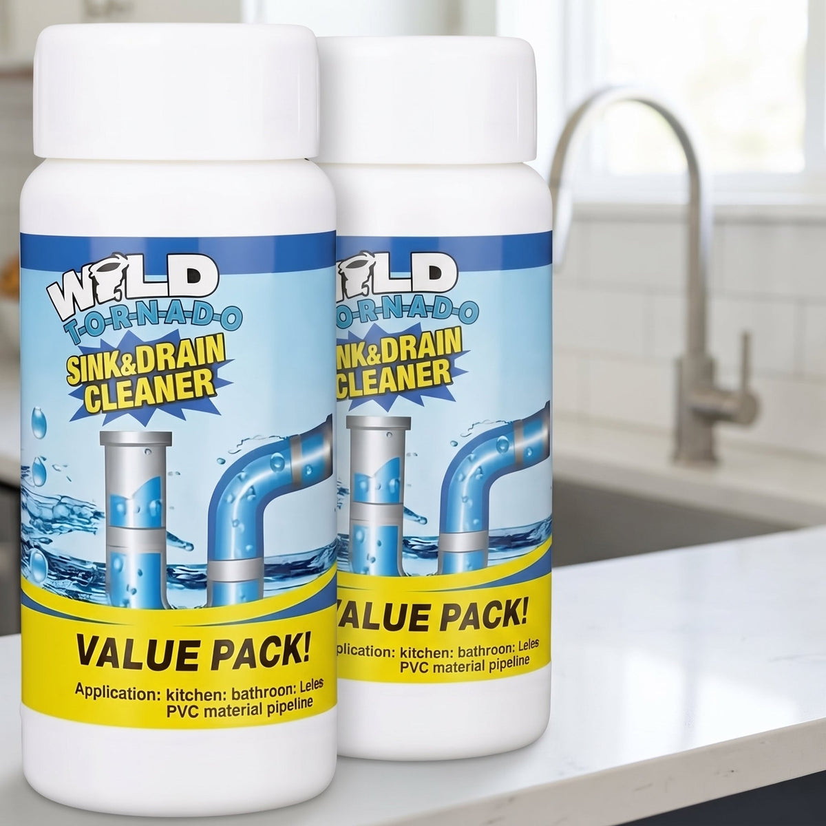 Wild Tornado Rohr- & Abflussreiniger – Gründliche Pflege für Spüle & Waschbecken (2er-Set) -    Zorenza