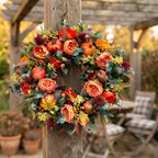 Herbst-Türkranz mit Kunstblumen – Wetterfest & Pflegeleicht -    Zorenza