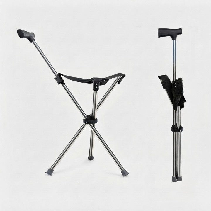 2-in-1 Gehstock mit Sitzfunktion – Klappbar, belastbar bis 150 kg -    Zorenza