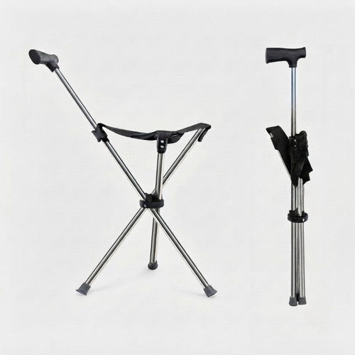 2-in-1 Gehstock mit Sitzfunktion – Klappbar, belastbar bis 150 kg -    Zorenza