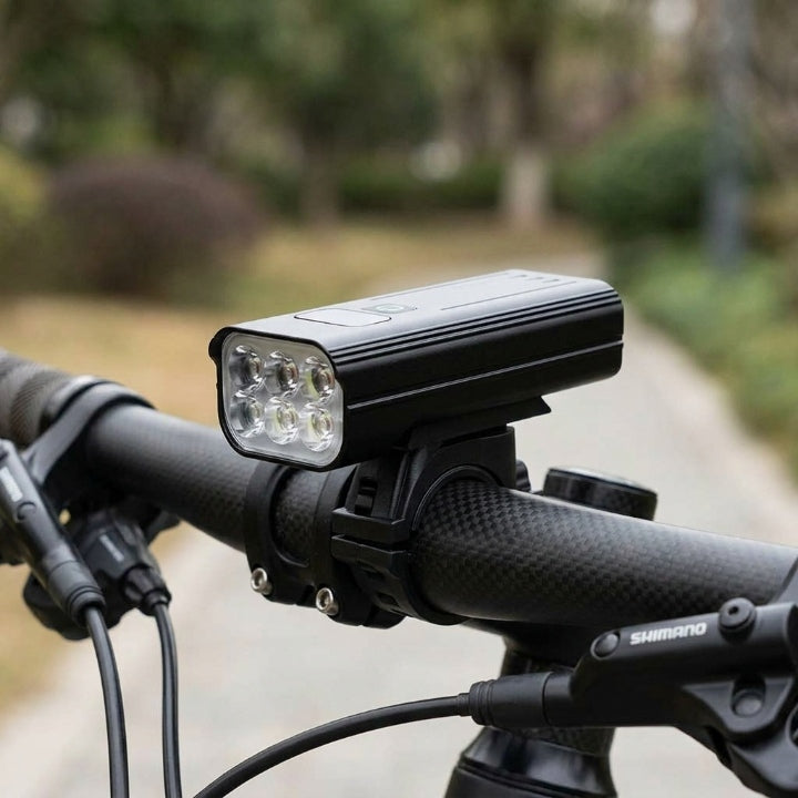 LED-Fahrradlicht, 5000 Lumen, USB-C-Akku mit Zeitanzeige -    Zorenza