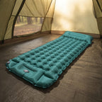 Aufblasbare Campingmatte mit Kopfkissen – 10 cm dick, mit Fußpumpe -    Zorenza