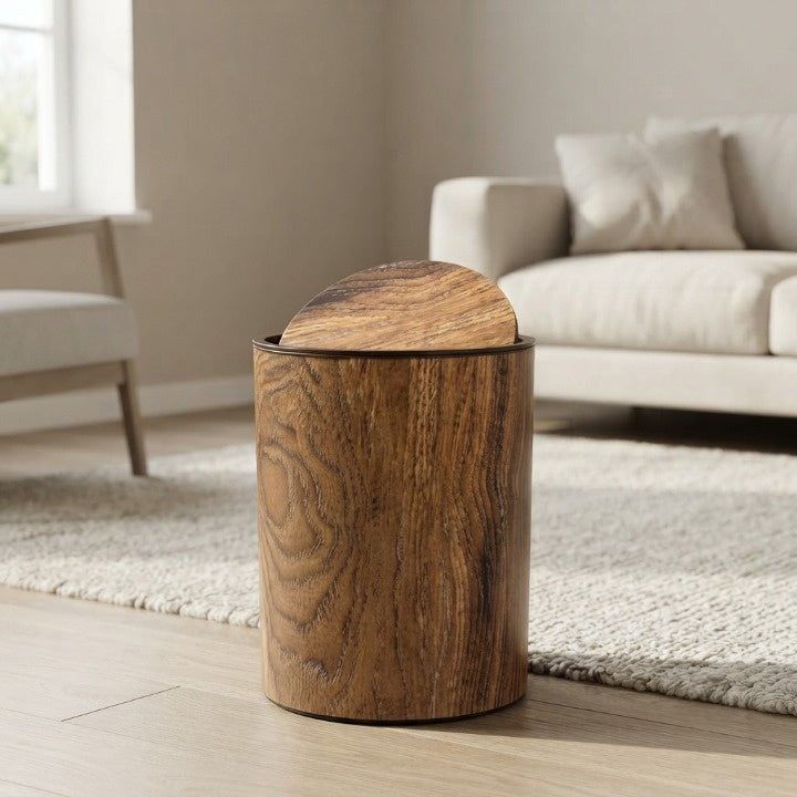 Mülleimer mit Schwingdeckel – Holzoptik für jeden Raum -    Zorenza