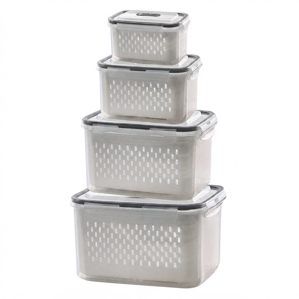 Frischhaltebox 2-in-1 mit Abtropfsieb Set -    Zorenza