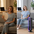 Turmventilator Leise Oszillierend – Luftkühlung für Wohnzimmer -    Zorenza