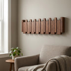 Wandgarderobe Massivholz, Klaviertasten-Design, 3 Farbtöne, 4/6/8 Haken -    Zorenza