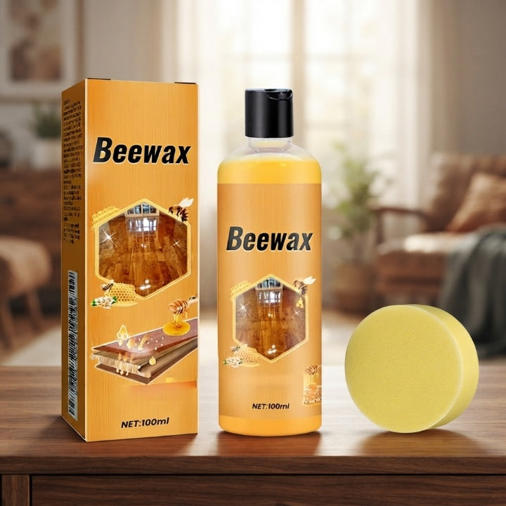 Bienenwachs-Holzpflege 100 ml mit Polierschwamm – Reinigt, poliert und schützt Möbel, Böden und Treppen -    Zorenza