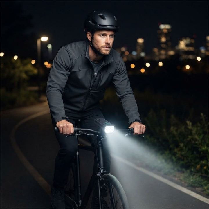 LED-Fahrradlicht, 5000 Lumen, USB-C-Akku mit Zeitanzeige -    Zorenza