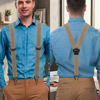 Hosenträger Herren mit Hakenclips – X-Back und Y-Form verstellbar -    Zorenza