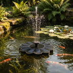 Kabellose Solar-Wasserfontäne – 5 Düsen, schwimmend, bis 95 cm Höhe -    Zorenza