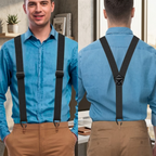 Hosenträger Herren mit Hakenclips – X-Back und Y-Form verstellbar -    Zorenza