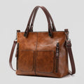 Lederhandtasche mit Fronttaschen — Elegant & Vielseitig Tragbar -    Zorenza