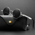 Sonnenbrille Steampunk Retro rund polarisiert UV400 Metallrahmen -    Zorenza