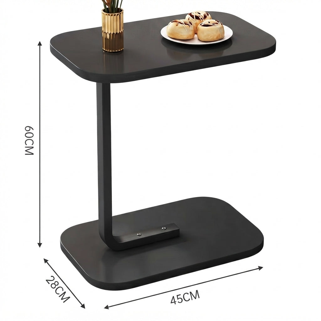 C-Tisch mit Holzplatte und Metallgestell -    Zorenza