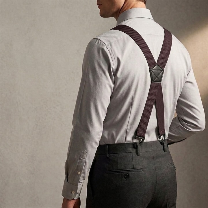 Hosenträger Herren mit Hakenclips – X-Back und Y-Form verstellbar -    Zorenza
