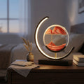 Sandbild-Lampe mit LED-Ring, Touch- & Fernbedienung, 18 × 27 cm -    Zorenza