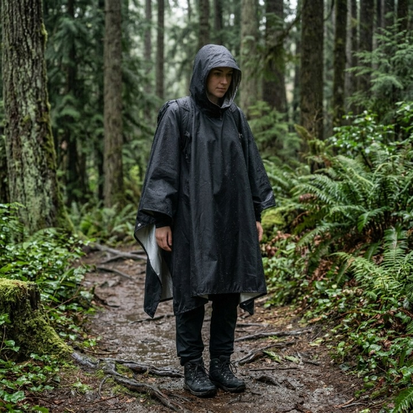 3-in-1 Waterproof Rain Poncho 220x140 cm | Outdoor Weather
