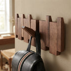 Wandgarderobe Massivholz, Klaviertasten-Design, 3 Farbtöne, 4/6/8 Haken -    Zorenza
