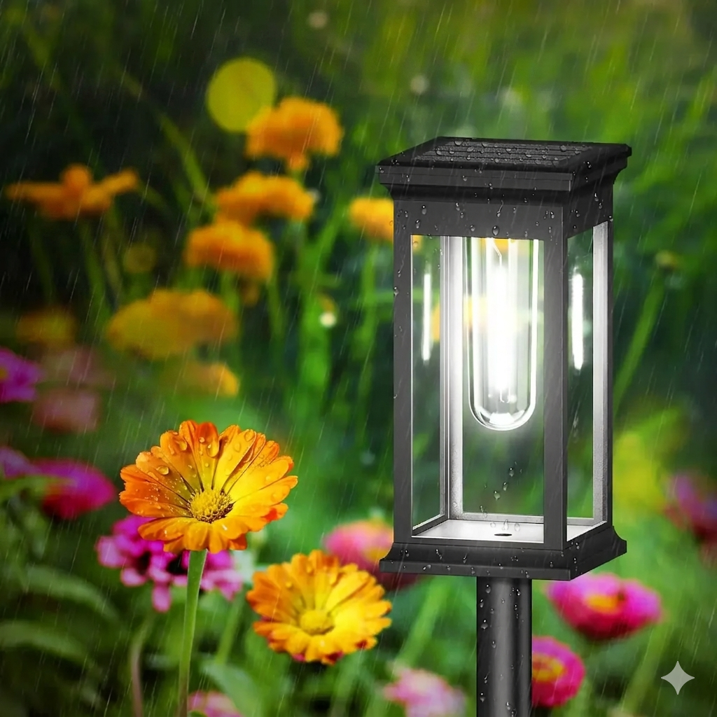 Solar-Wegeleuchten im Laternen-Design 2er-Set – LED mit Glühfaden-Optik -    Zorenza