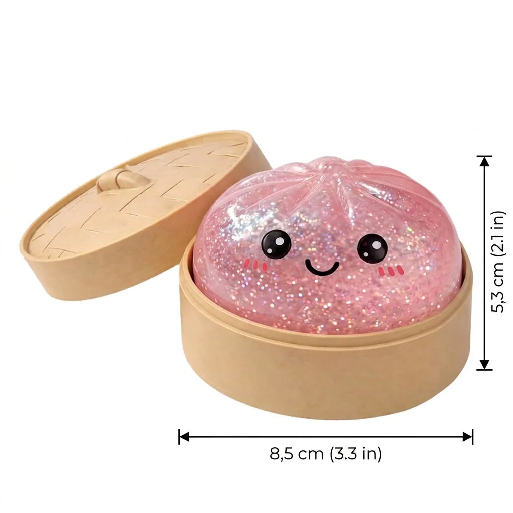 Anti-Stress-Ball Dumpling mit Glitzer — Ultraweich, Kawaii Design, 4 Farben -    Zorenza